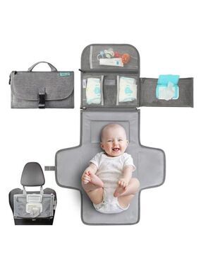 Portable Baby Changing Pad Travel Diaper Mat with Wipes Pocket Stroller Bag